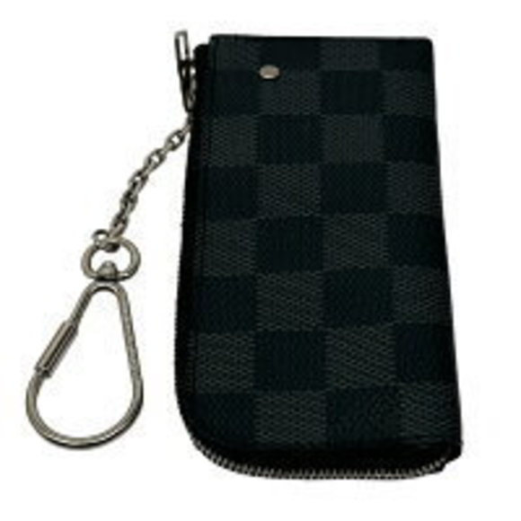 Louis Vuitton Case Graphite Key Pochette Black Damier - Picture 1 of 4